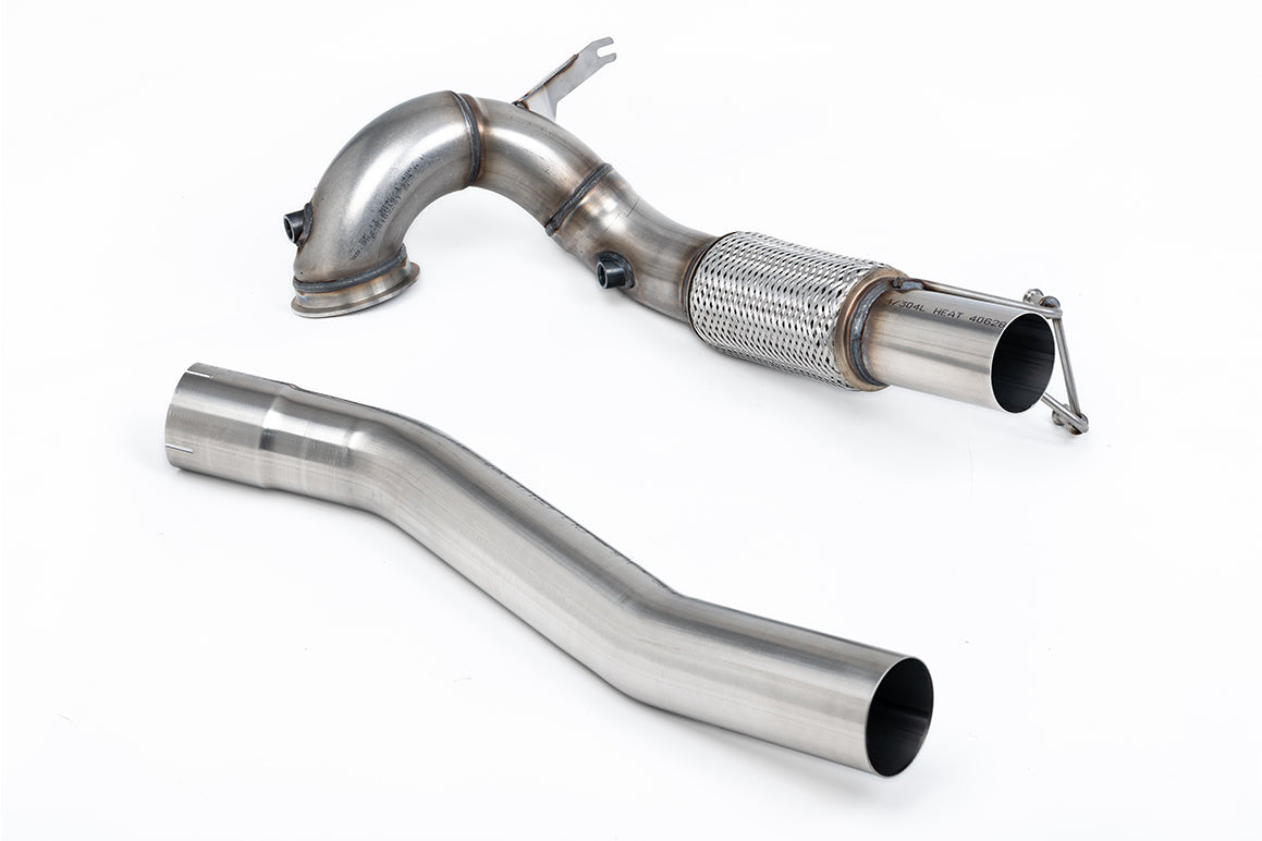VW Golf GTI Mk8 - 94mm / 3.7inch ID Turbo Outlet to 80mm / 3.15inch Downpipe with Decat (For Milltek Cat-Back)