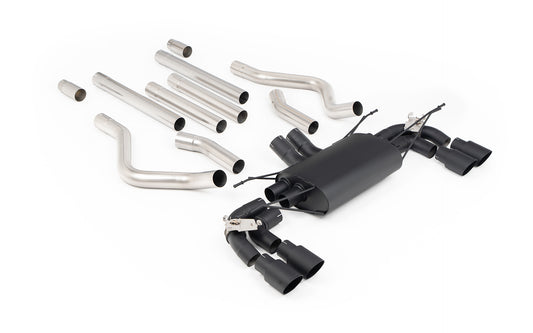 Land Rover Defender 130 5.0 V8 (GPF Models) - Special Edition Black Coated OPF/GPF Back Non-Resonated Valved System (Louder) with Quad GT-90 Cerakote Black Trims