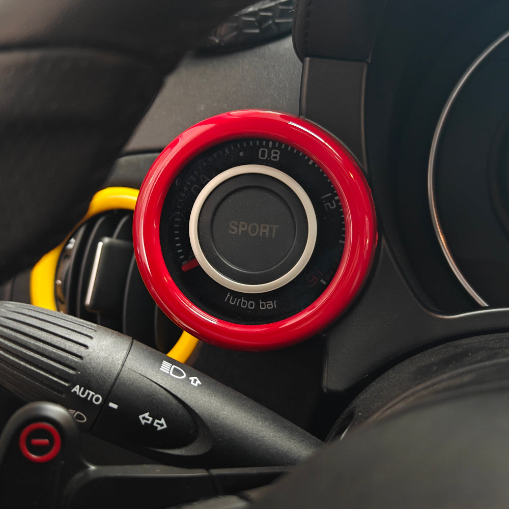 Abarth 500 / 595 / 695 Boost Gauge Pod Ring Face Cover – EU & USA LHD Only