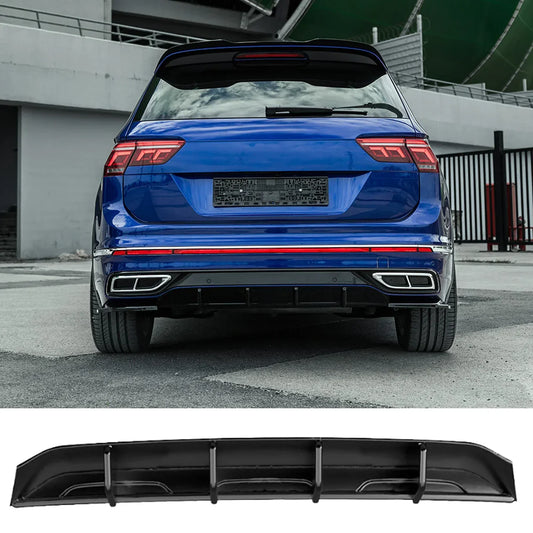 VW Tiguan R-Line 2020-2024 Rear Diffuser In Gloss Black
