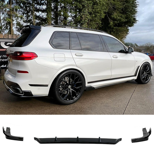 BMW X7 G07 2018-2023 Black Knight Rear Diffuser In Gloss Black