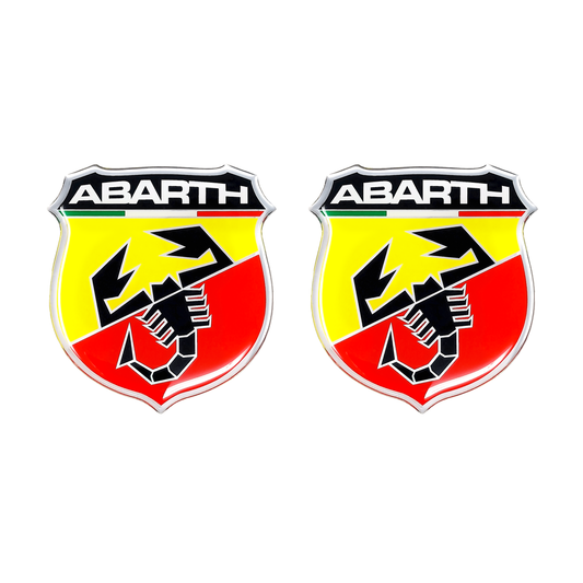 Abarth 3D Sticker Set Abarth Scudetto 'Medio' Silver Look