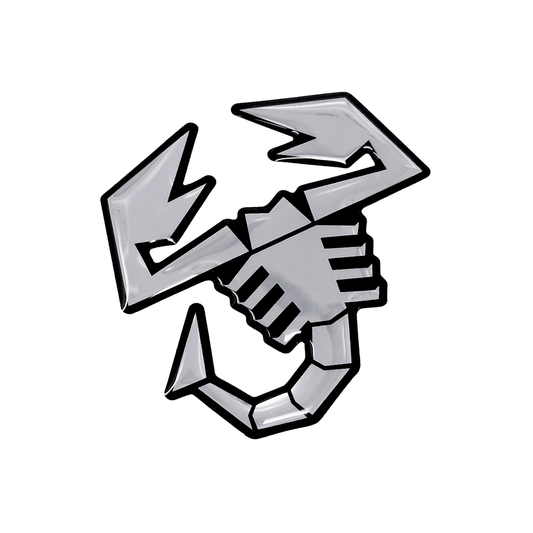 Abarth 3D Scorpione Sticker Silver Shiny Look 65mm