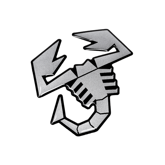 Abarth 3D Scorpione Sticker Silver Satin Look 65mm