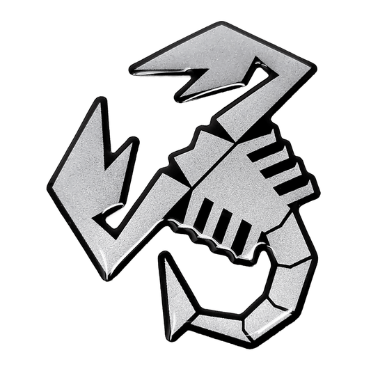 Abarth 3D Scorpione Sticker Silver Sparkle Effect 120mm