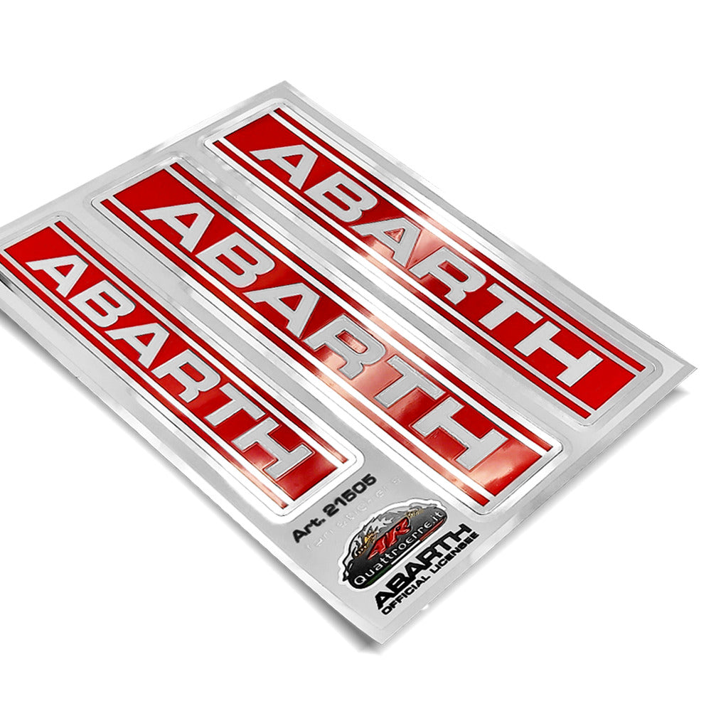 Abarth Stripe Logo Badge Sticker - Triple Pack