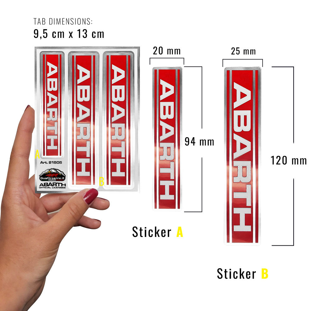 Abarth Stripe Logo Badge Sticker - Triple Pack