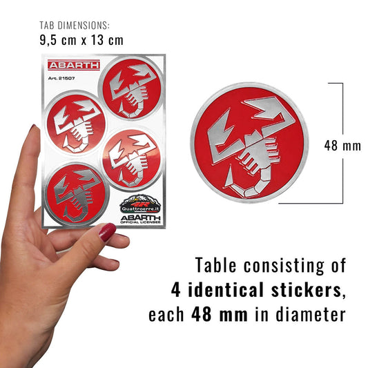 Abarth Sticker Set Scorpione Silver Look