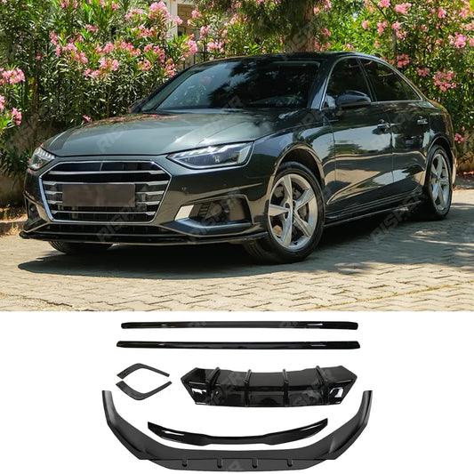 Aero Body Kit In Gloss Black For Audi A4 B9 Facelift 2019-2024