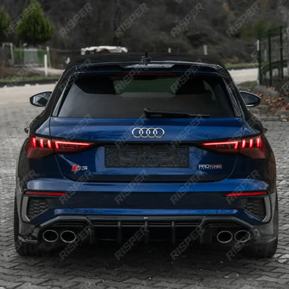 Aero Body Kit In Gloss Black For Audi S3 8Y 2020-2024 - A3 S-Line Hatchback 2020-2024