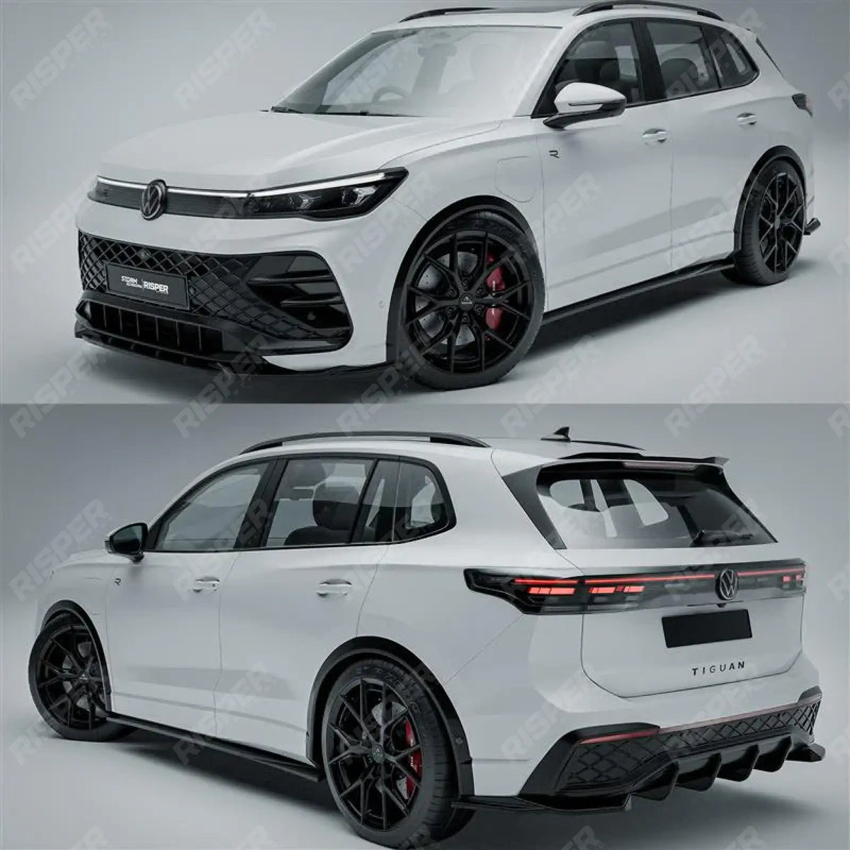 Aero Body Kit In Gloss Black For VW Tiguan R-Line MK3 2024 On