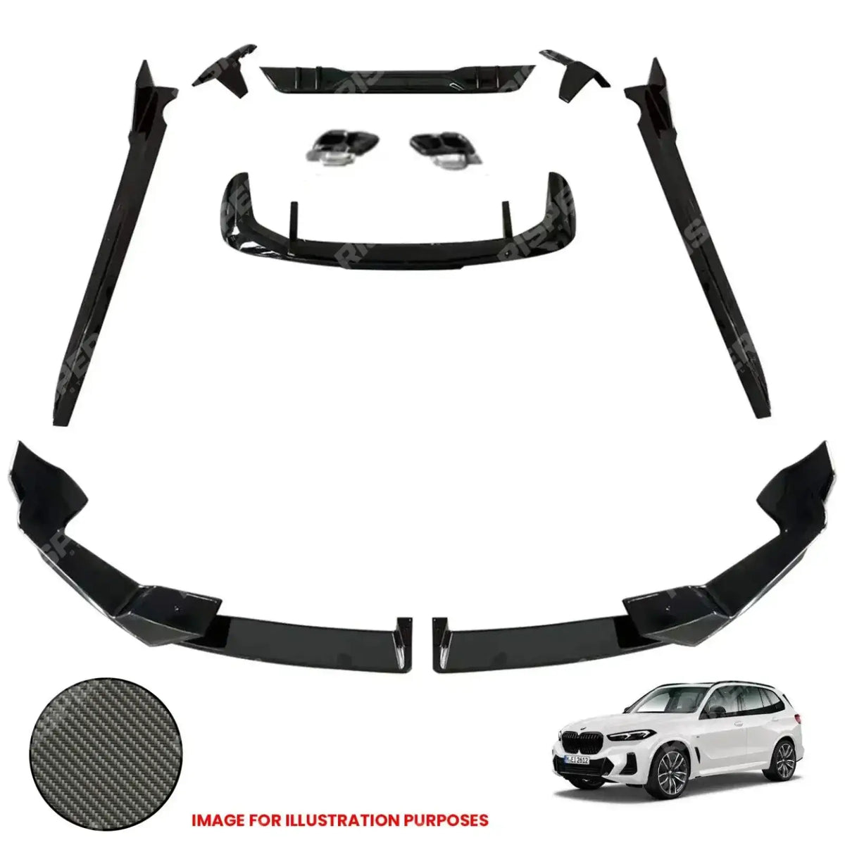 Aero Kit In Carbon Look For BMW X5 G05 LCI M Sport 2023+