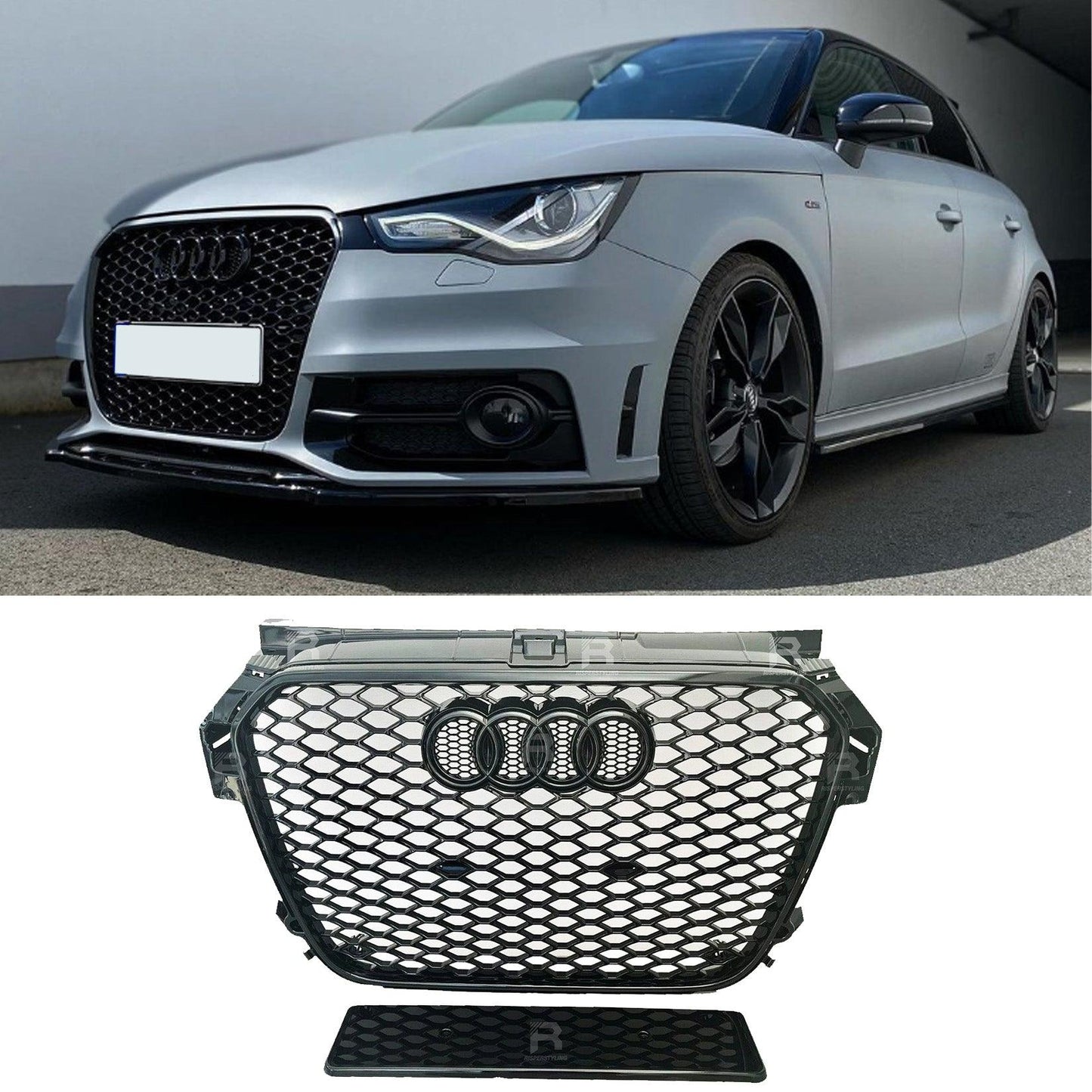 Audi A1/S1 2010-2014 8P RS1 Style Gloss Black Honeycomb Grille - TMC Motorsport