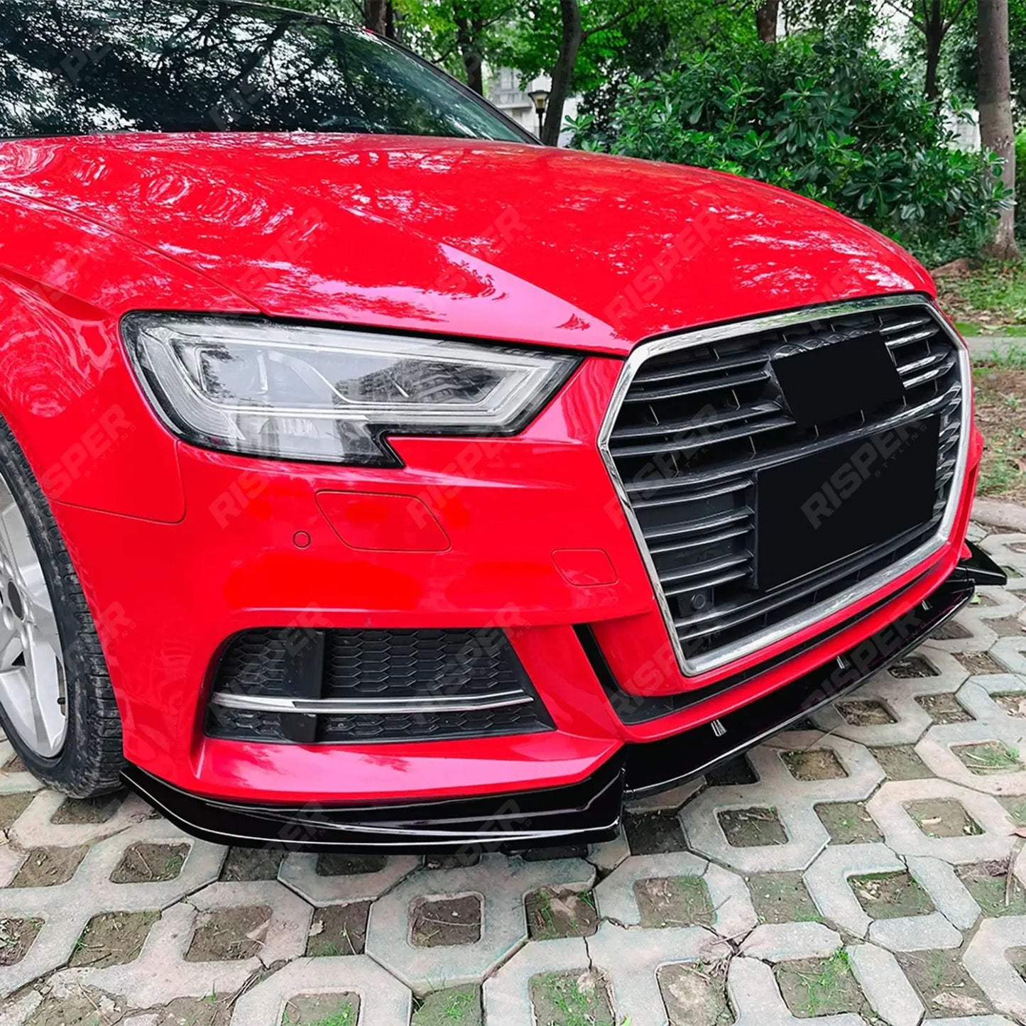 Audi A3 8V Facelift 2017-2020 Standard Models Front Splitter In Gloss Black