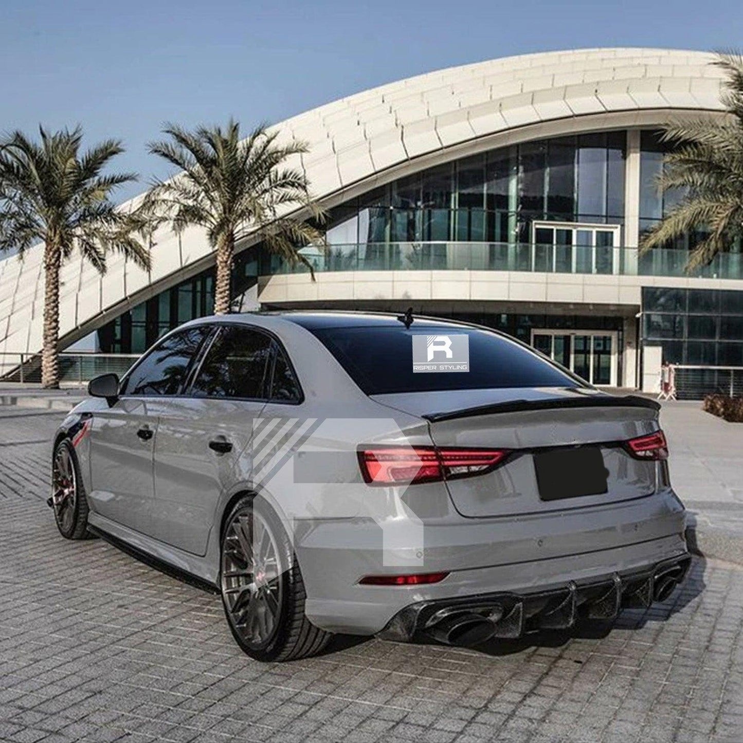 Audi A3 8V Saloon 2014-2020 RS3 Style Rear Spoiler Gloss Black - TMC Motorsport