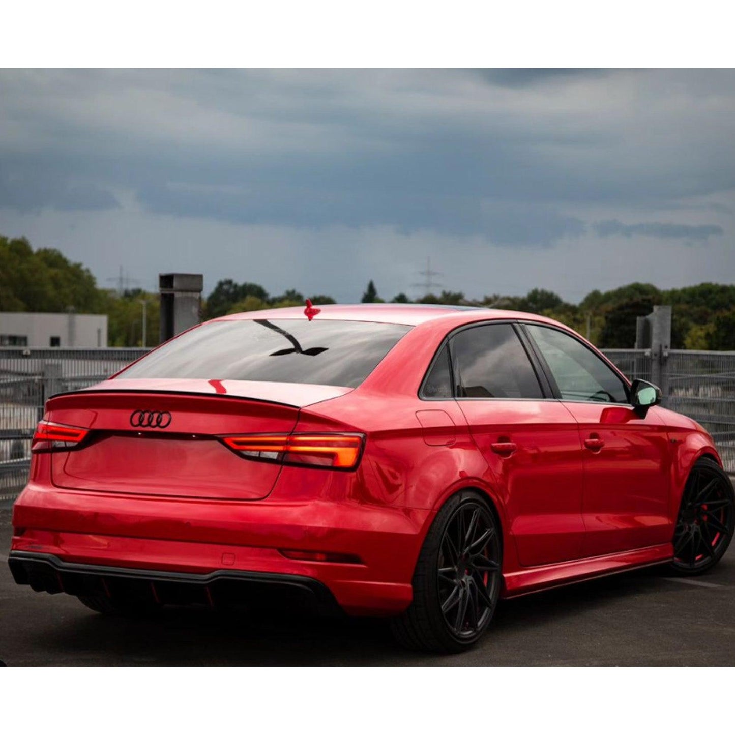 Audi A3 8V Saloon 2014-2020 S3 Style Rear Spoiler Lip Gloss Black - TMC Motorsport