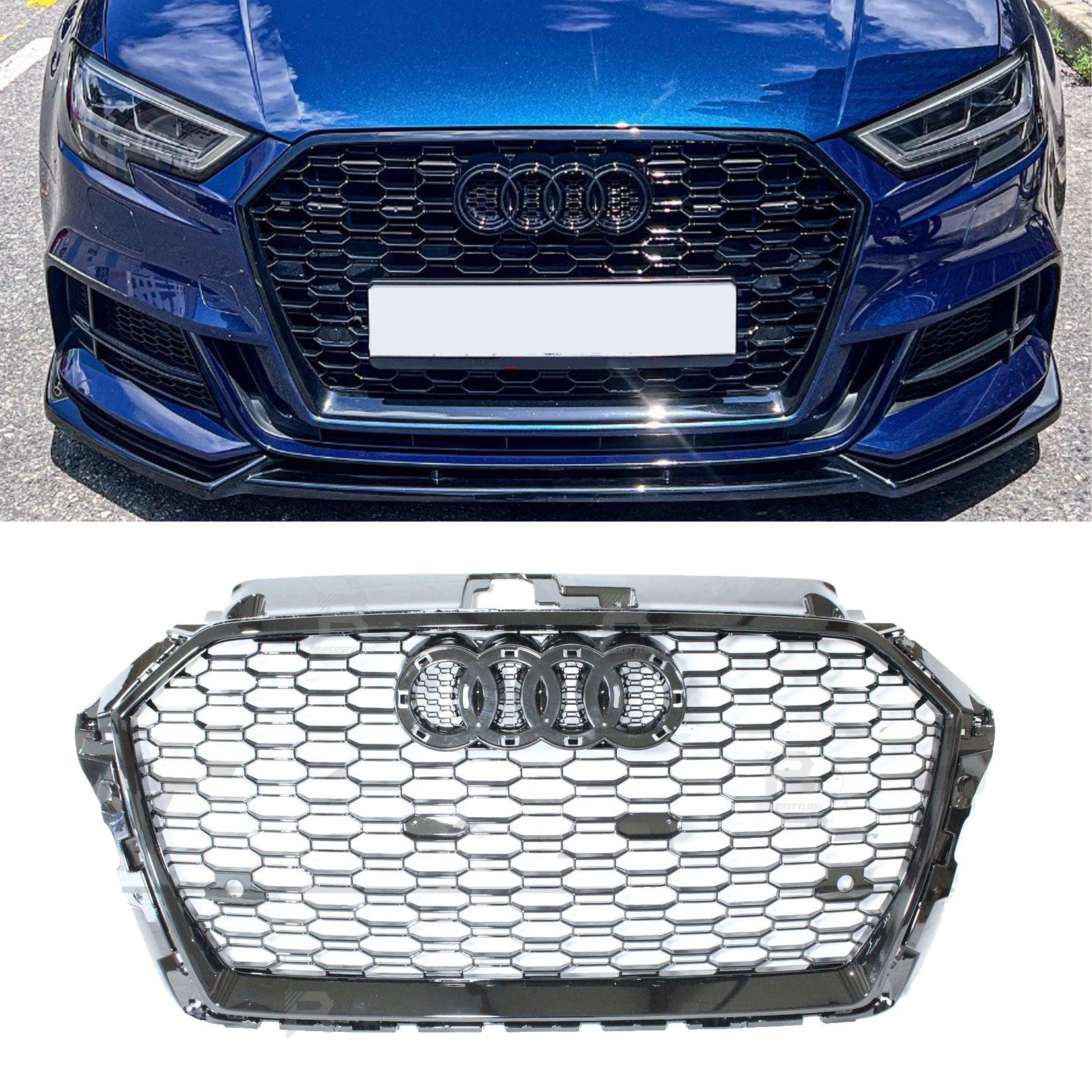 Audi A3/S3 8V 2017-2020 RS3 Style Gloss Black Honeycomb Grill - TMC Motorsport