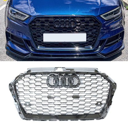 Audi A3/S3 8V 2017-2020 RS3 Style Gloss Black Honeycomb Grill - TMC Motorsport
