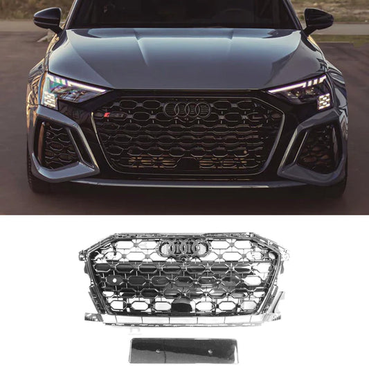 Audi A3/S3 8Y 2020+ RS3 Style Gloss Black Honeycomb Grill - TMC Motorsport