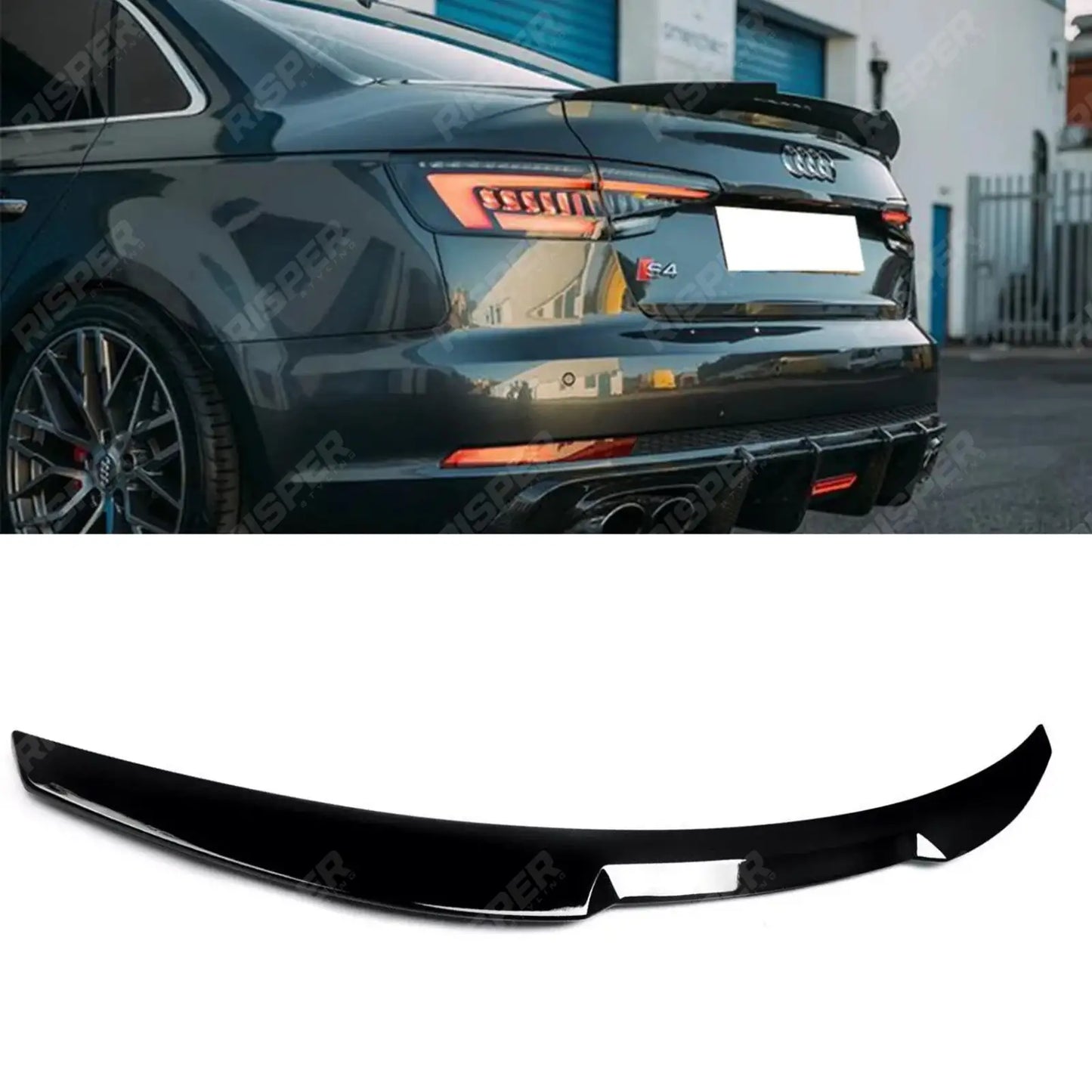 Audi A4 B9 2016-2019 Gloss Black RS4 Style Rear Spoiler