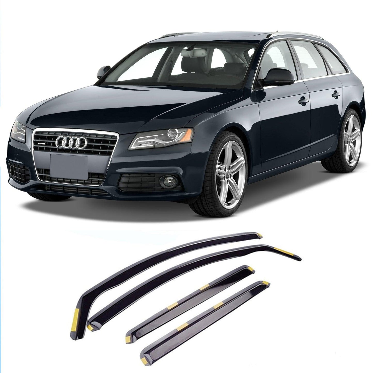Audi A4 Estate/Avant B8 2009-2016 STX Dark Smoke 4PC Internal Wind Deflectors - TMC Motorsport