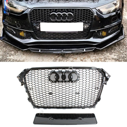 Audi A4 / S4 B8.5 2012-2016 RS4 Style Gloss Black Honeycomb Grill - TMC Motorsport