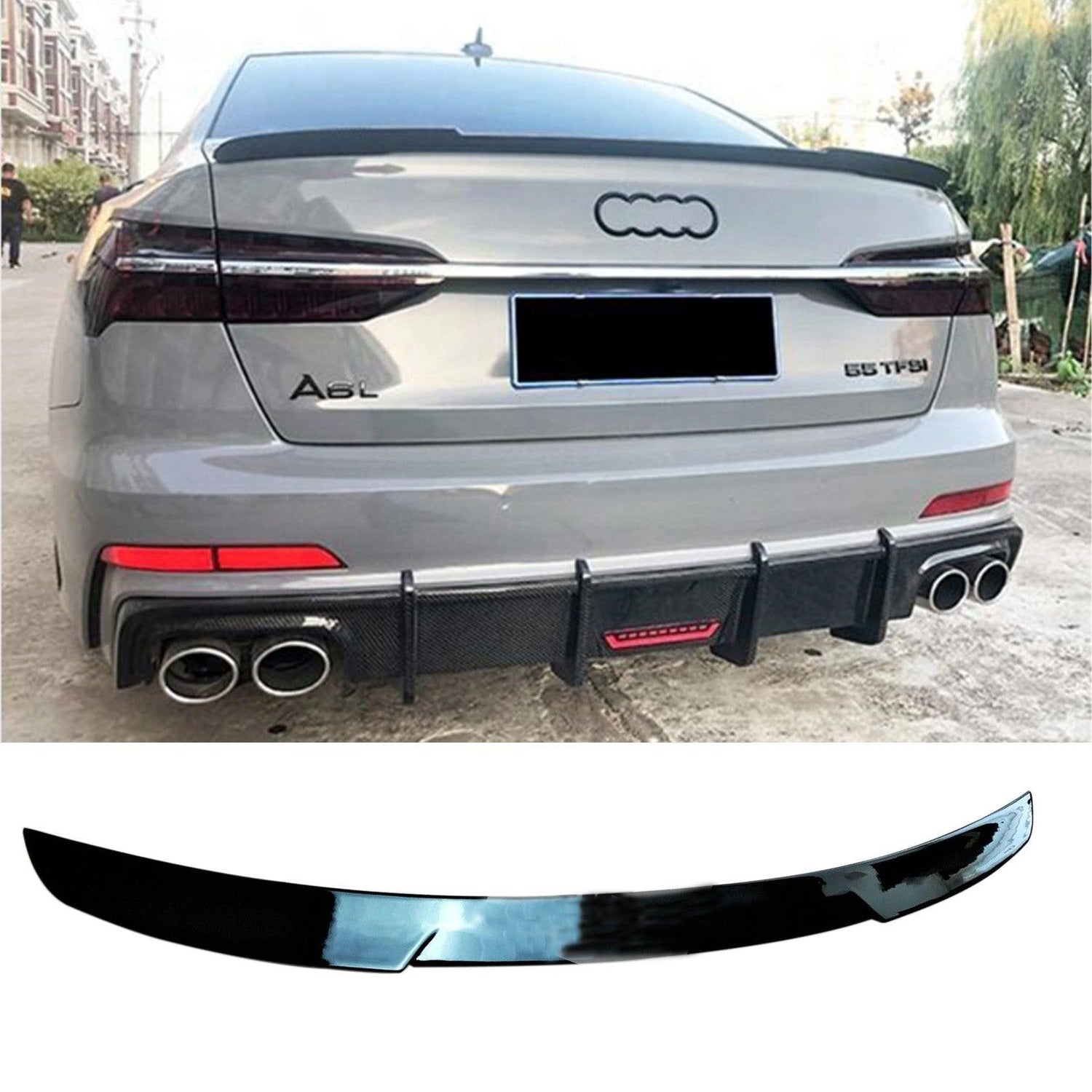 Audi A6 C8 2019+ Gloss Black RS6-Style Rear Boot Spoiler - TMC Motorsport