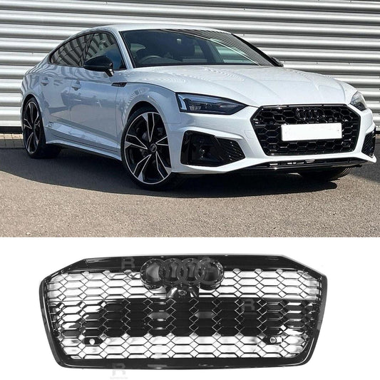 Audi A6 / S6 C8 2019+ Gloss Black RS6 Style Honeycomb Grill - TMC Motorsport