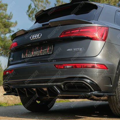 Audi Q5 S-Line Mk2 Facelift 2020-2024 Rear Centre Splitters In Gloss Black (2 Pcs)
