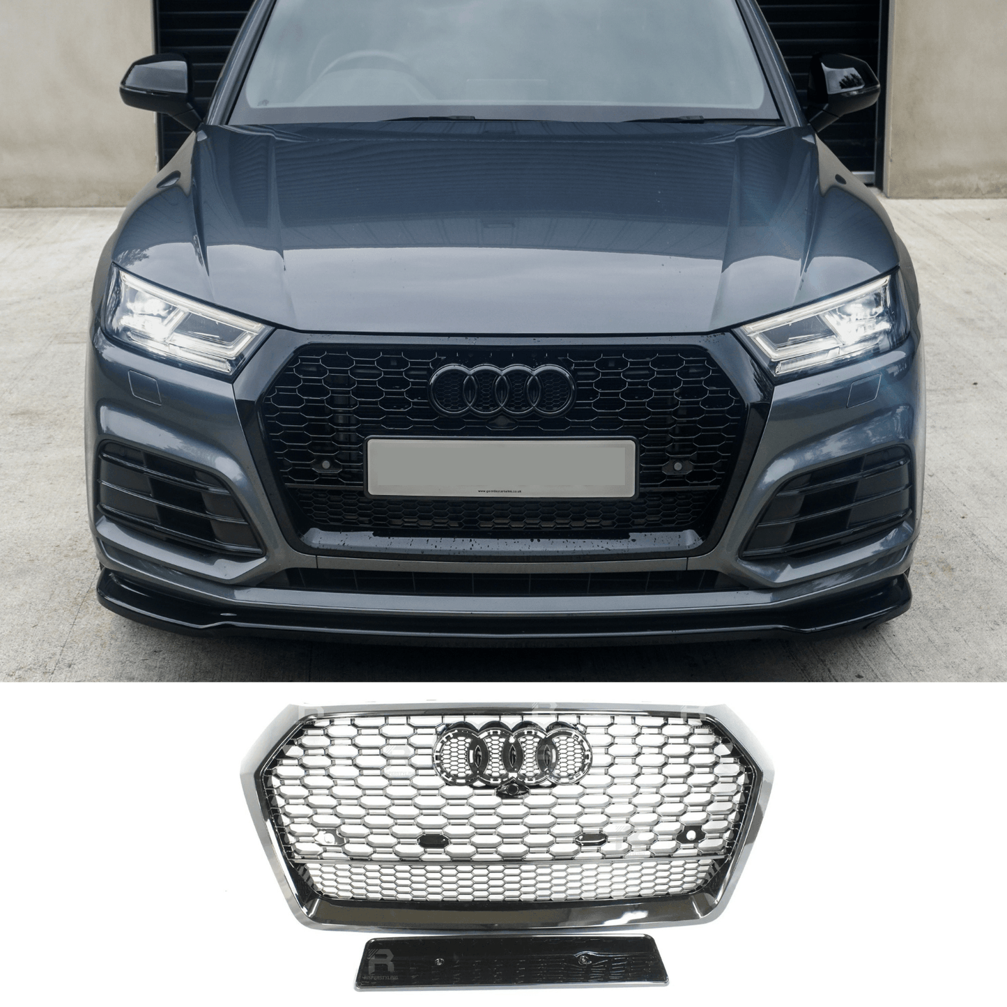 Audi Q5 / SQ5 2016-2019 Gloss Black 'RSQ5 Style' Honeycomb Grill - TMC Motorsport