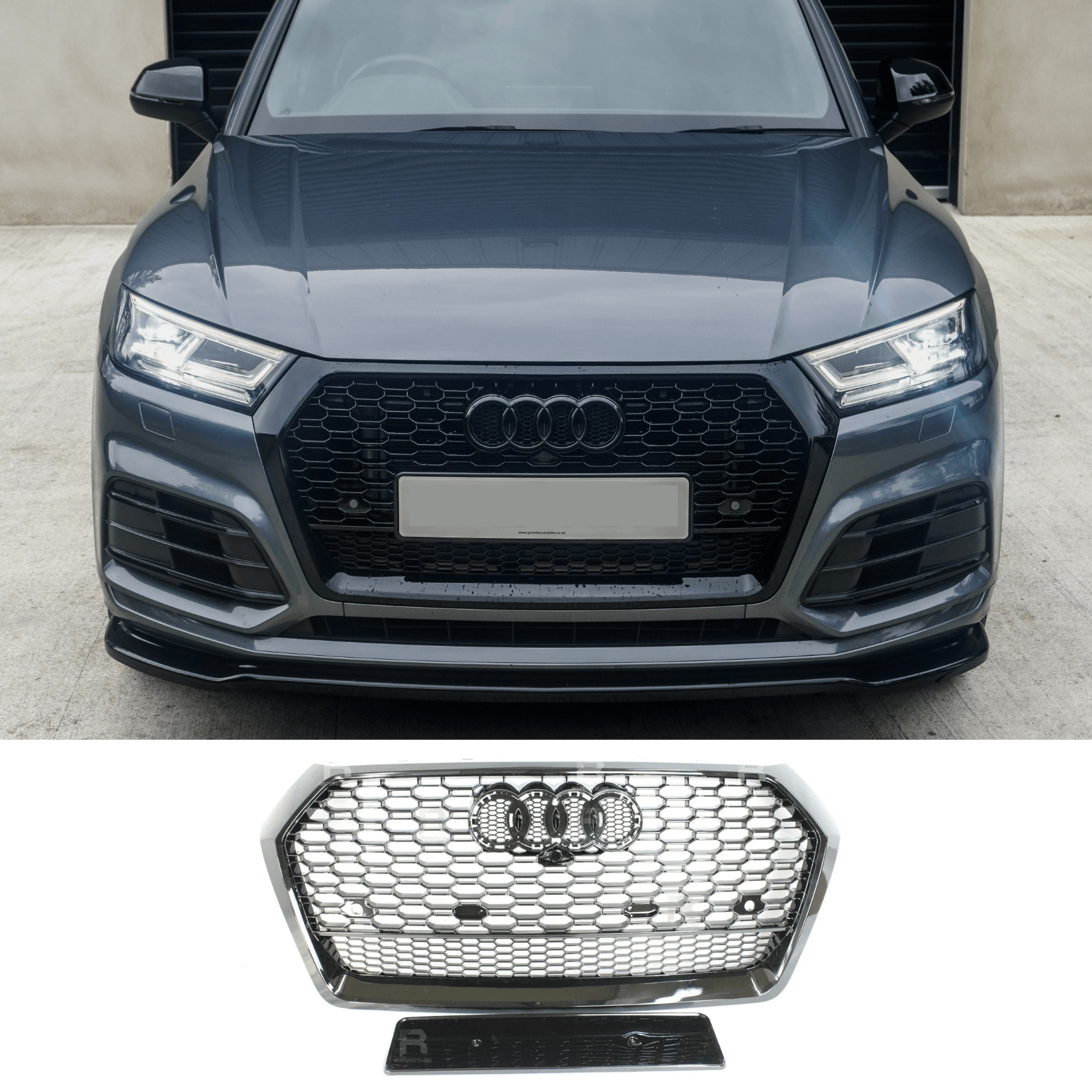 Audi Q5 / SQ5 2016-2019 Gloss Black 'RSQ5 Style' Honeycomb Grill - TMC Motorsport