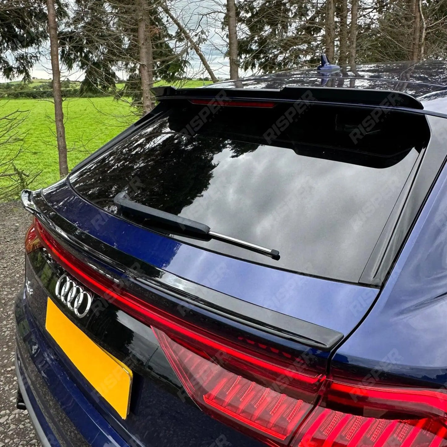 Audi Q8 2018+ Gloss Black Risper Upper Spoiler Lip Extension