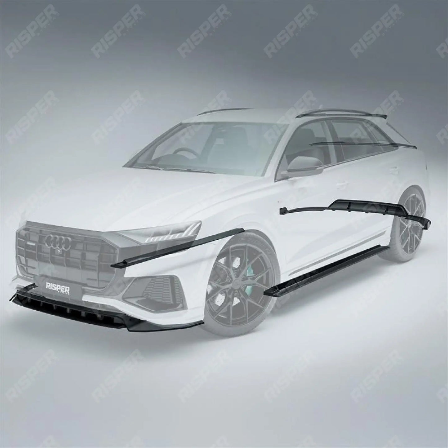 Audi Q8 S Line 2018-2023 Full Aero Low Line Kit In Gloss Black By Risper Styling