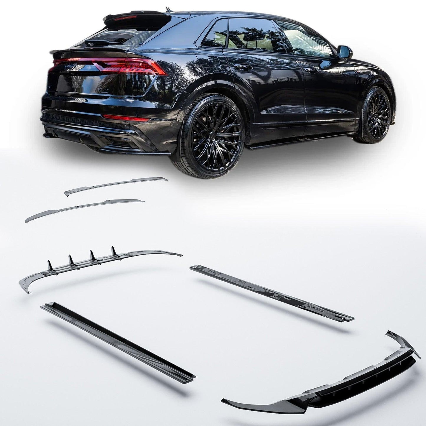 Audi Q8 S Line 2018+ Full Aero Low Line Kit In Gloss Black By Risper Styling - TMC Motorsport