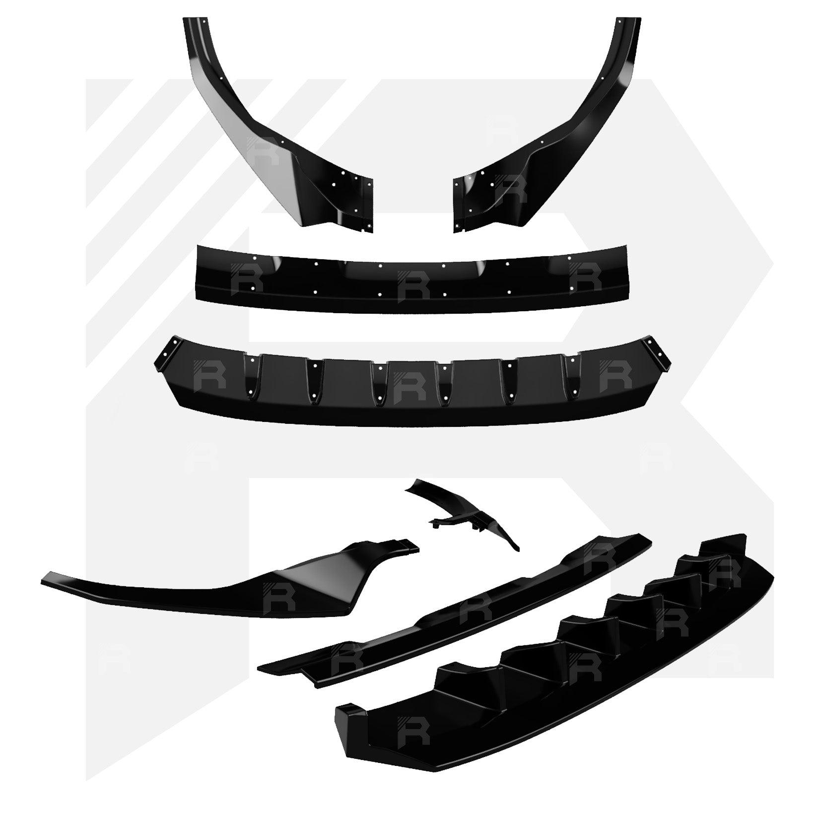 Audi Q8 S Line 2018+ Gloss Black Risper Front Splitter Lip - TMC Motorsport