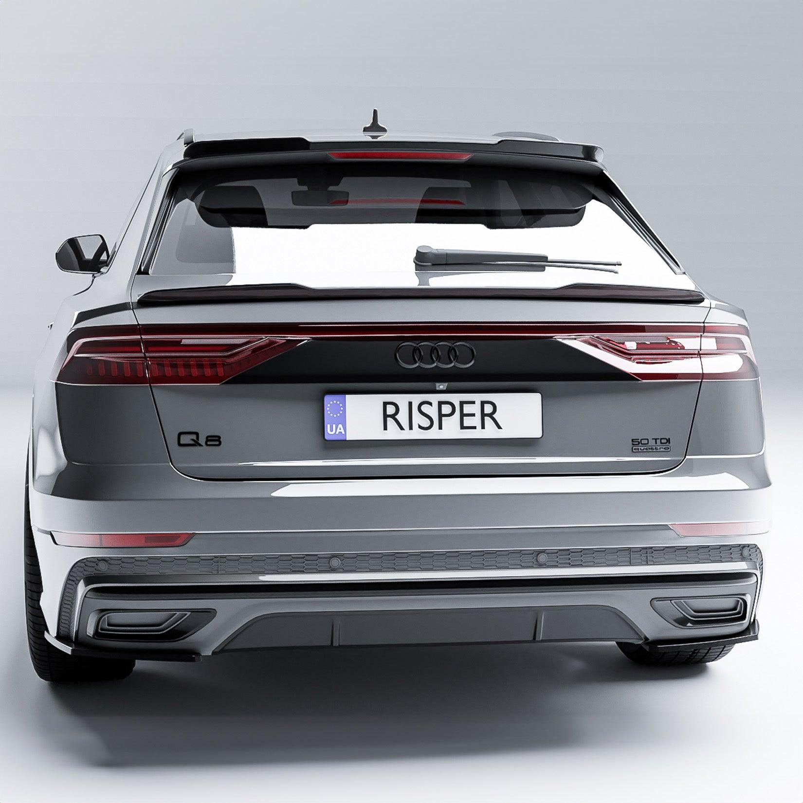 Audi Q8 S-LINE 2018 on Gloss Black Rear Bumper Corner Splitters - TMC Motorsport