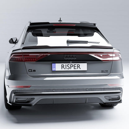 Audi Q8 S-LINE 2018 on Gloss Black Rear Bumper Corner Splitters - TMC Motorsport