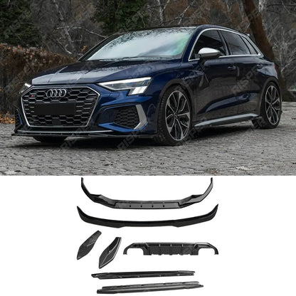 Audi S3 8Y 2020-2024 / A3 S-Line Hatchback 2020-2024 Aero Body Kit In Gloss Black