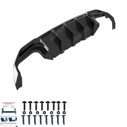 Audi S3 8Y 2020-2024 Rear Diffuser Valance / A3 S-LINE 8Y 2020-2024 Rear Diffuser Valance In Gloss Black