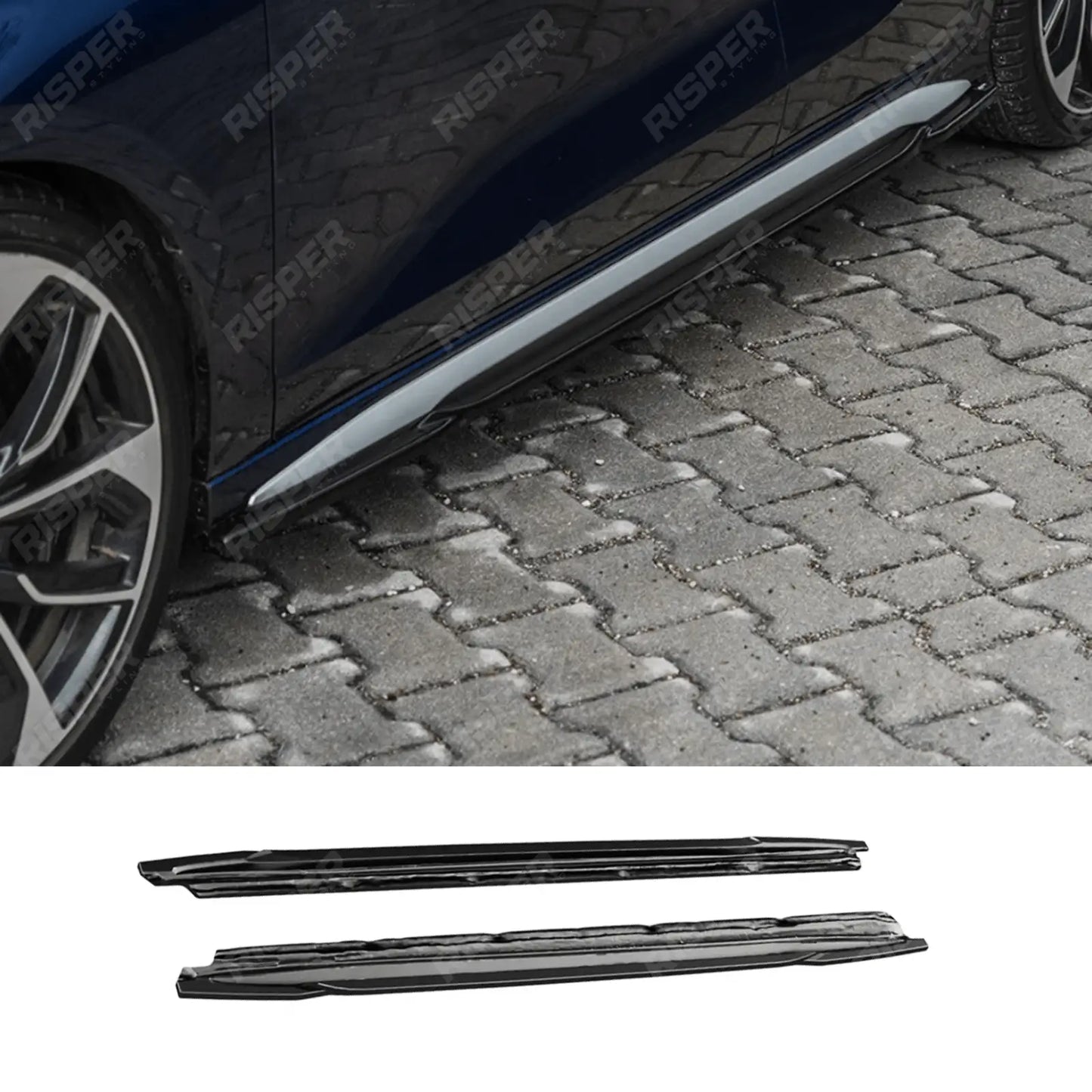 Audi S3 8Y 2020+ / Audi A3 S-Line 8Y 2020+ Side Skirts In Gloss Black (2 Pcs)