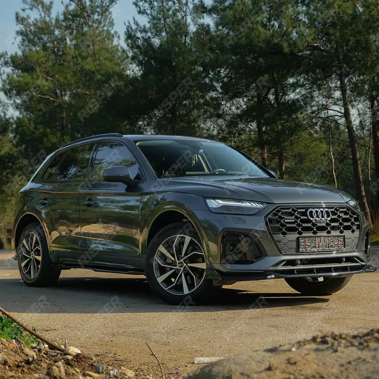 Audi SQ5 / Q5 S-Line Mk2 Facelift 2020-2024 Front Splitter In Gloss Black