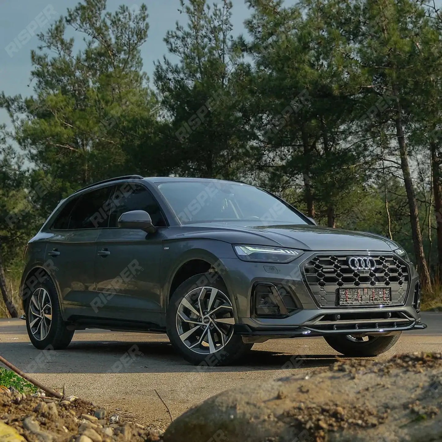 Audi SQ5 / Q5 S-Line Mk2 Facelift 2020-2024 Front Splitter In Gloss Black