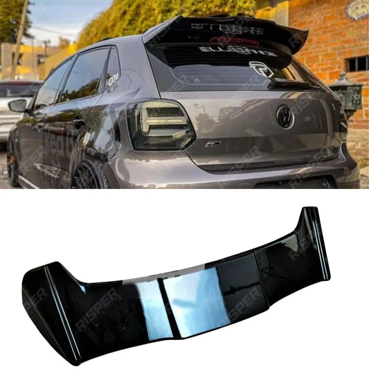 'Batman' Style Rear Spoiler in Gloss Black For VW Polo 2009-2018 6C 6R GTI R