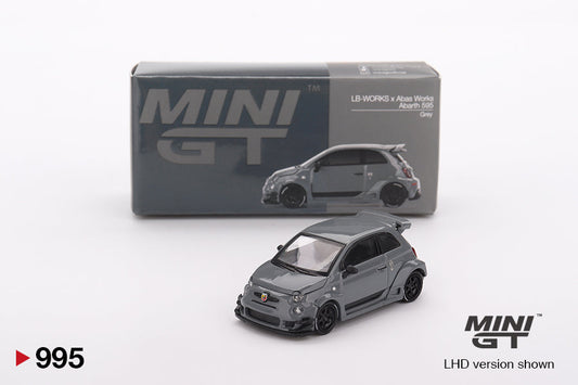 Mini GT Abarth Model Car - Abarth 595 LB-Works x Abas Works Grey