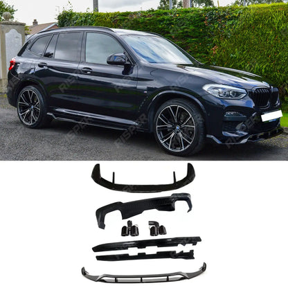 Black Knight Aero Kit With Exhaust Tips In Gloss Black For BMW X3 G01 2018-2021