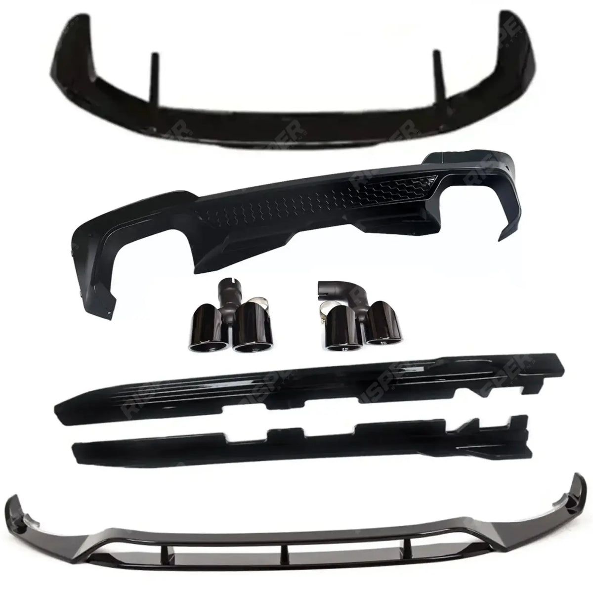 Black Knight Aero Kit With Exhaust Tips In Gloss Black For BMW X3 G01 2018-2021