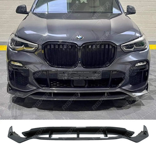 Black Knight Front Splitter in Carbon Look For BMW X5 G05 M Sport 2018-2022