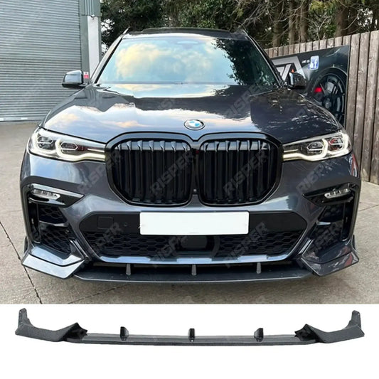 Black Knight Front Splitter In Carbon Style For BMW X7 G07 2018-2023