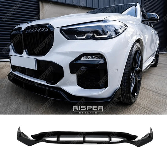 Black Knight Front Splitter in Gloss Black For BMW X5 G05 M Sport 2018-2022