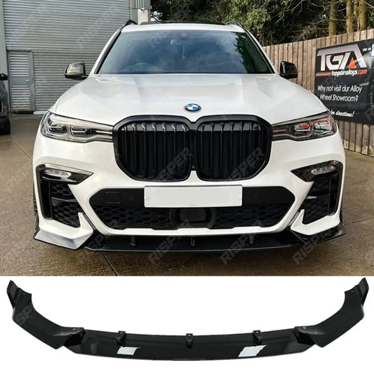 Black Knight Front Splitter In Gloss Black For BMW X7 G07 2018-2023